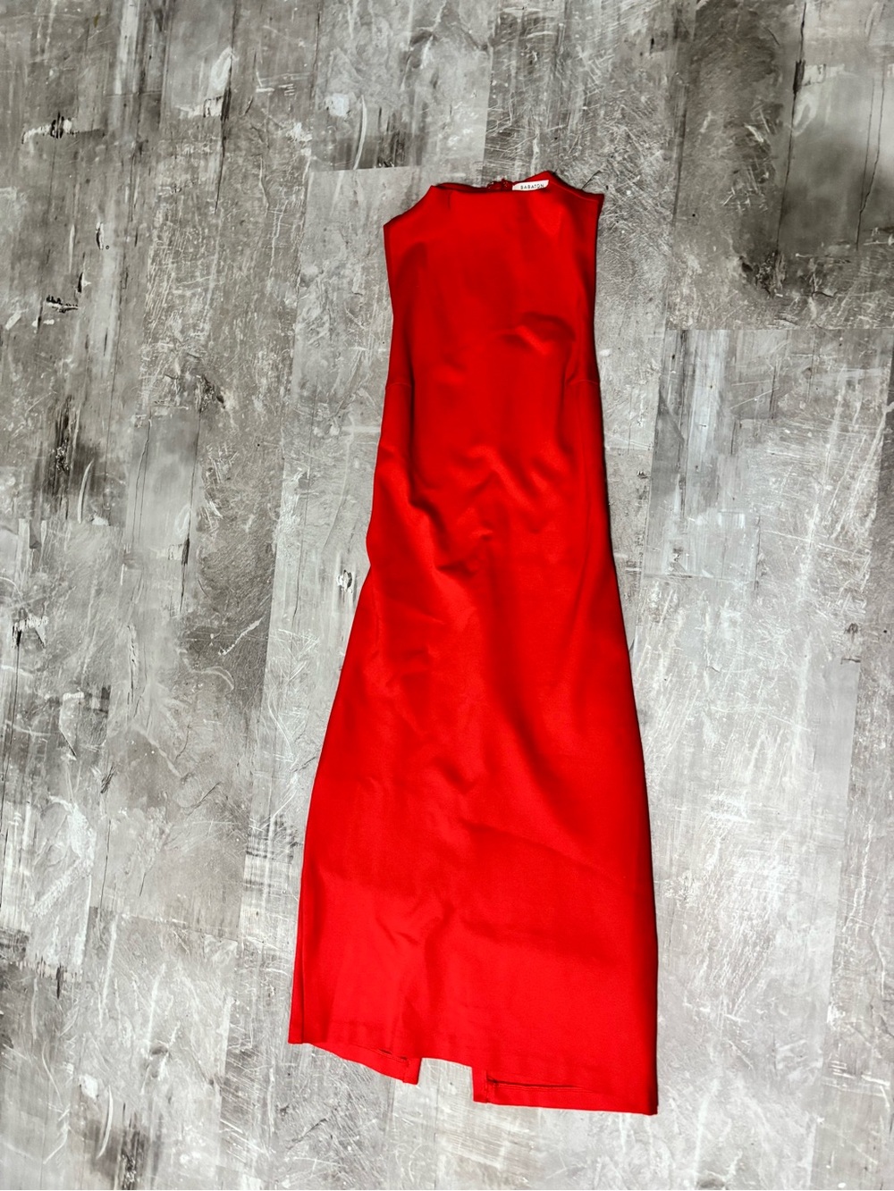 Babaton Red Sleeveless Midi Sheath Dress